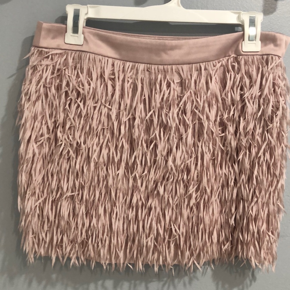 EXPRESS Fringe mini skirt pale pink women’s size 4